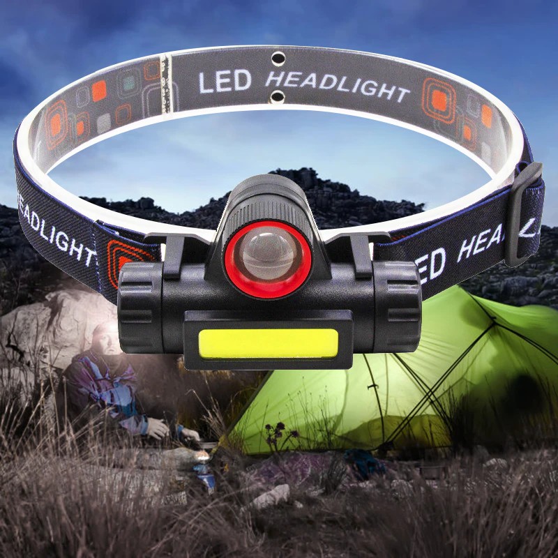 Senter Kepala LED - Headlamp Outdoor - Senter Camping - Lampu Senter Kepala Charge - Senter LED Mini