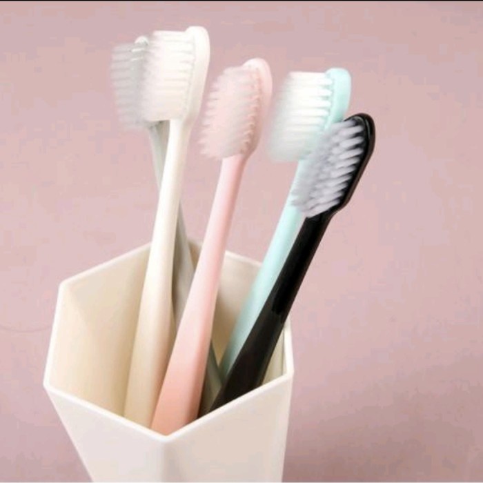 ISI 10 Pc Sikat Gigi JAPAN Keluarga Toothbrush Double Care Sensitive