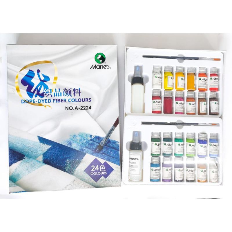 

Maries Fabric Colour 24 warna 10ml type A2224/ Mariee Cat Kain 24 warna