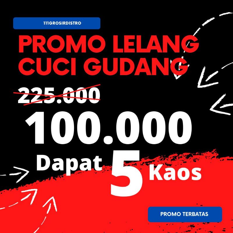 Pemenang Lelang Cuci Gudang Kaos Distro 5 Baju