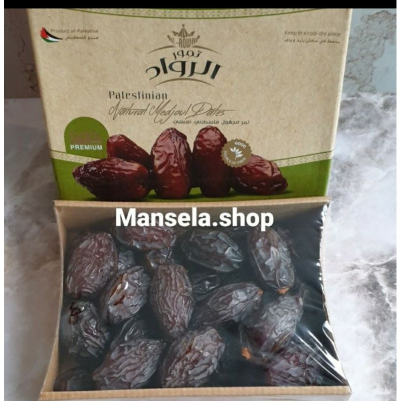 

kurma Medjoel Palestina al roward ukuran Large isi 500 gr . original packing pabrik