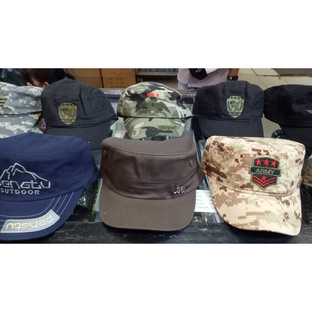 Super Promo! TOPI JEEP COKELAT TACTICAL ARMY MILITARY HAT CAP OUTDOOR Murah!