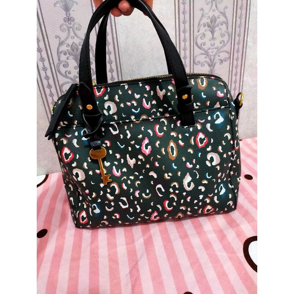 PRELOVED TAS FOSSIL rachel satchel GREEN