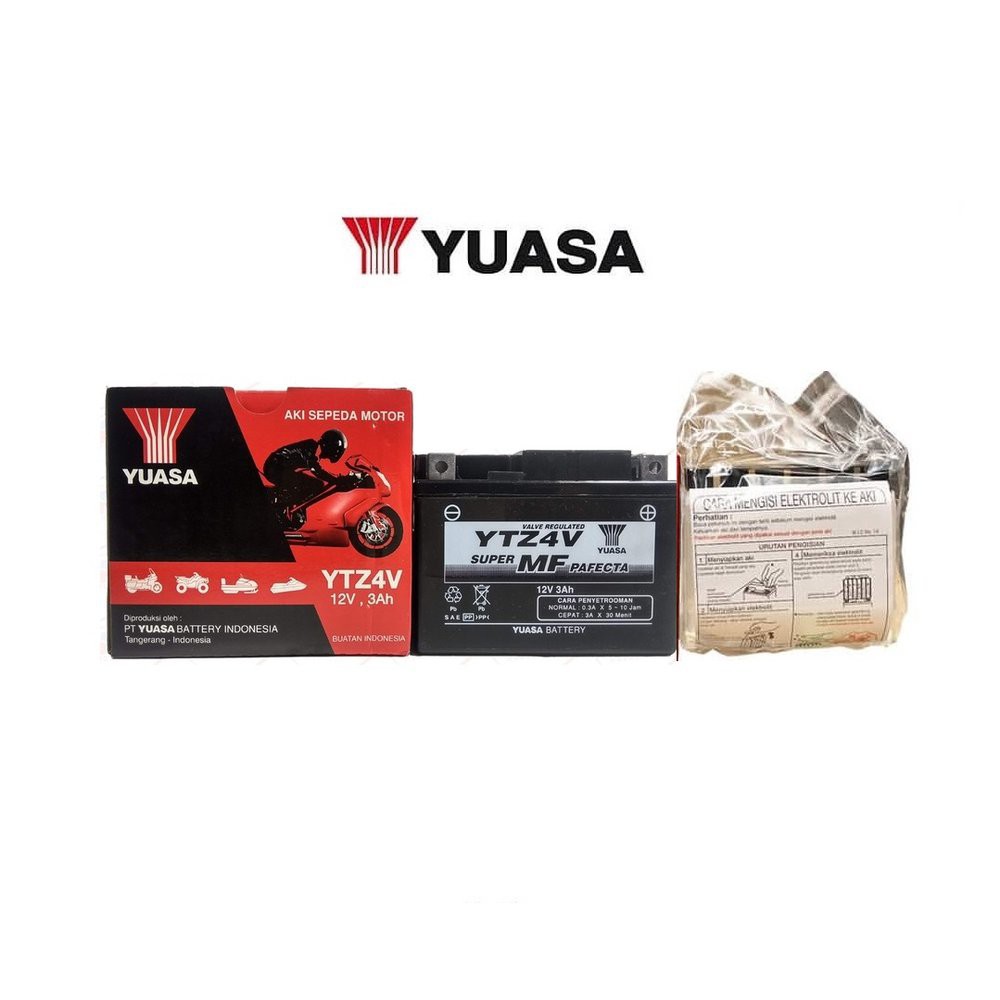 BARU Aki Kering YUASA MF YTZ4V Motor Yamaha Mio Soul - Mio J - Mio Z -