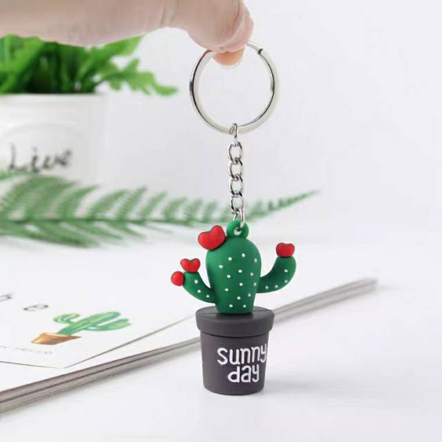 GANTUNGAN KUNCI KAKTUS MURAH CACTUS KEYCHAIN SUNNY DAY KEY CHAIN