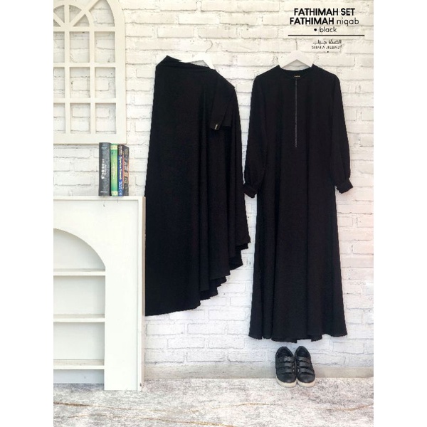 FATHIMAH Set Jetblack • Gamis dan Khimar • Shafa Jilbab #dhiyasyari #shafajilbab