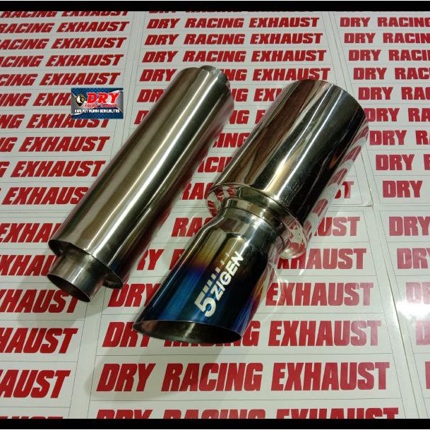 RESONATOR&KNALPOT MOBIL 5ZIGEN RUNCING BLUE FULL STENLESS BASS WOORR