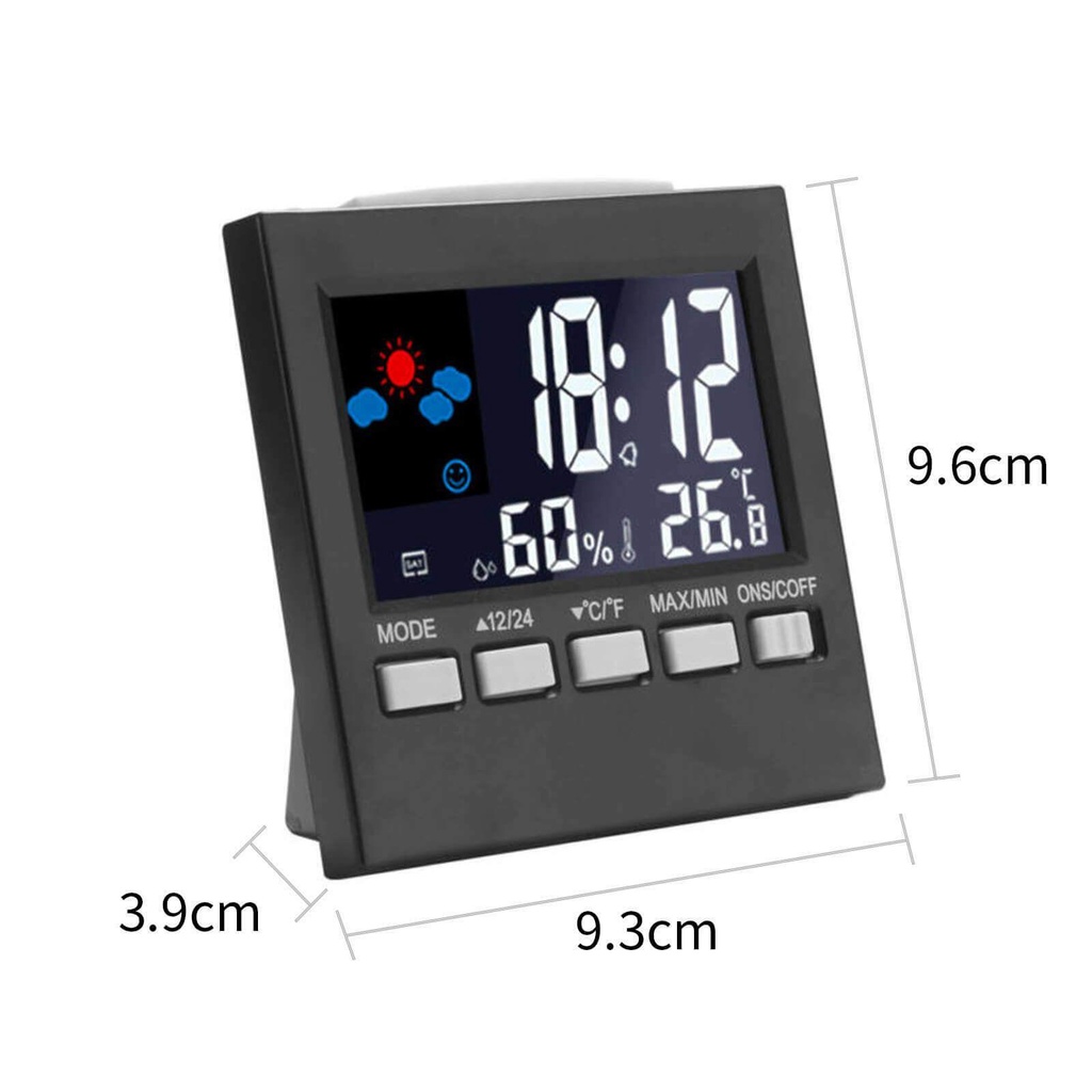 Populer Jam Alarm Digital LED Angka Desktop Clock Thermometer Meteran