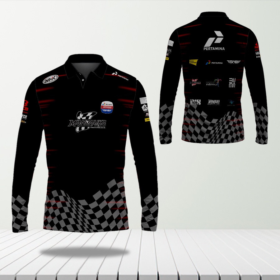 [Riashop] Kaos Kerah Mandalika Lengan Panjang | Polo Pertamina Mandalika | Polo Mandalika