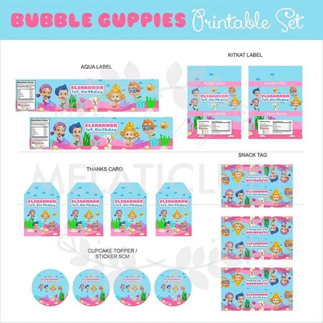 

Label ulang tahun bubble guppies