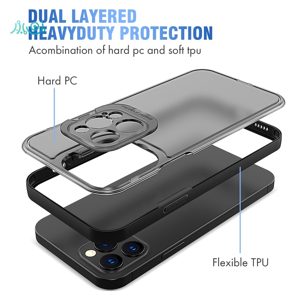 Luxury Folding Invisible Bracket Phone Case For iPhone 11 12 Pro Max XS MAX XR X 7 8 Plus SE Camera Cover Hard Matte Lens Protection