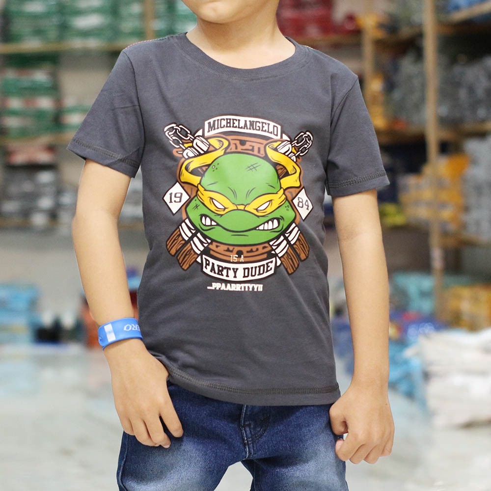 BAJU KAOS  ANAK  MOTIF  TURTLE NINJA KEREN RAYINTYA GROSIR 