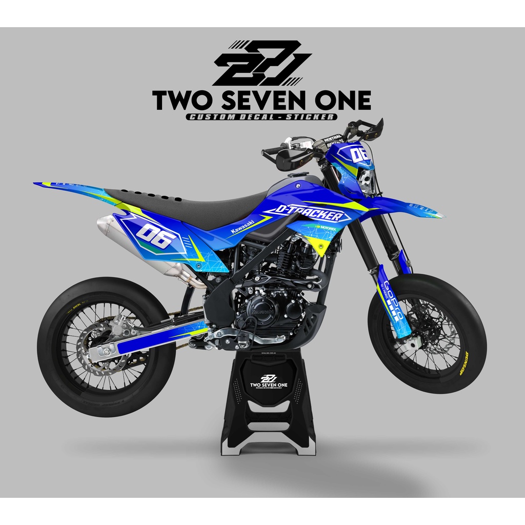 DECAL STICKER MOTOR DTRACKER VARIASI BIRU HIJAU STABILO FULL BODY BEBAS DESAIN FULL CUSTOM