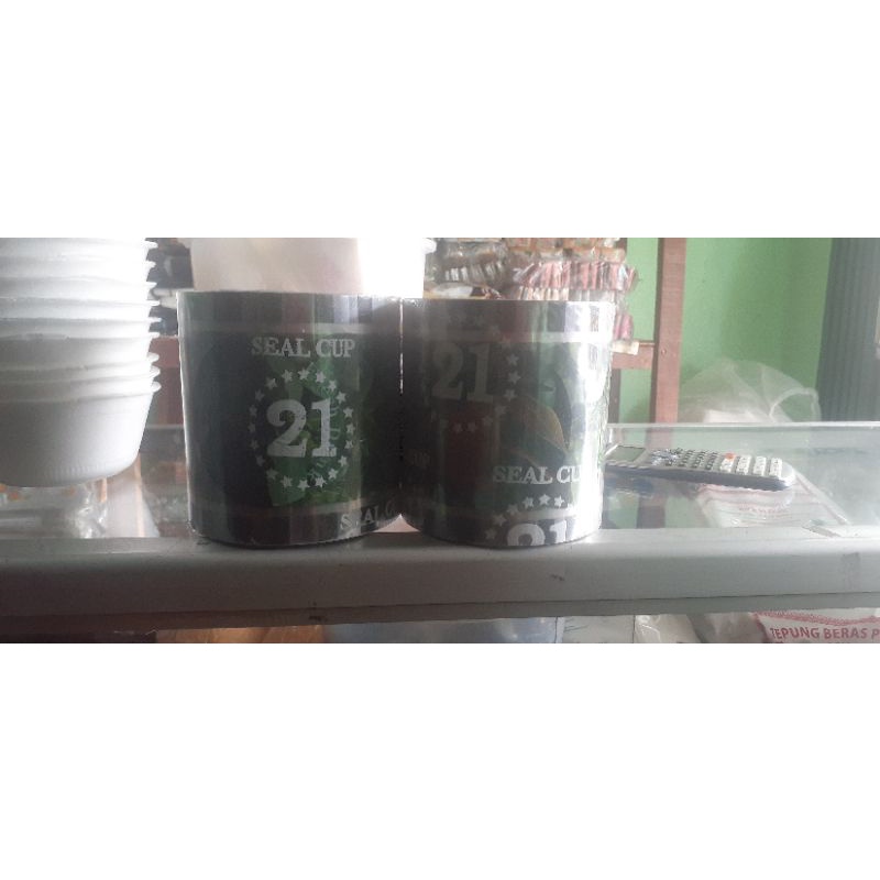 

seal cup 21 dengan motif buah -buahan isi banyak dengan harga murah