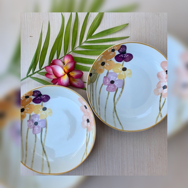 Mangkok keramik  motif  bunga  Shopee Indonesia