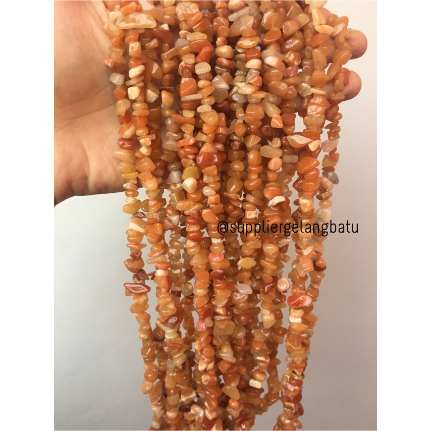 kerikil Batu mix CARNELIAN OREN ORANGE 1cm bahan gelang kalung akik fashion aksesoris craft supplier