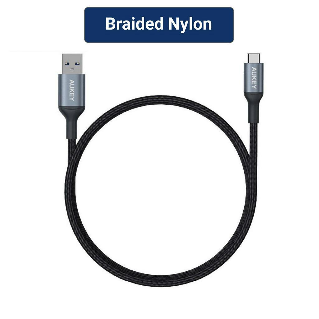 Jual Kabel Charger Type C Aukey CB CD40 2m Braided Nylon USB 3 0 Grey