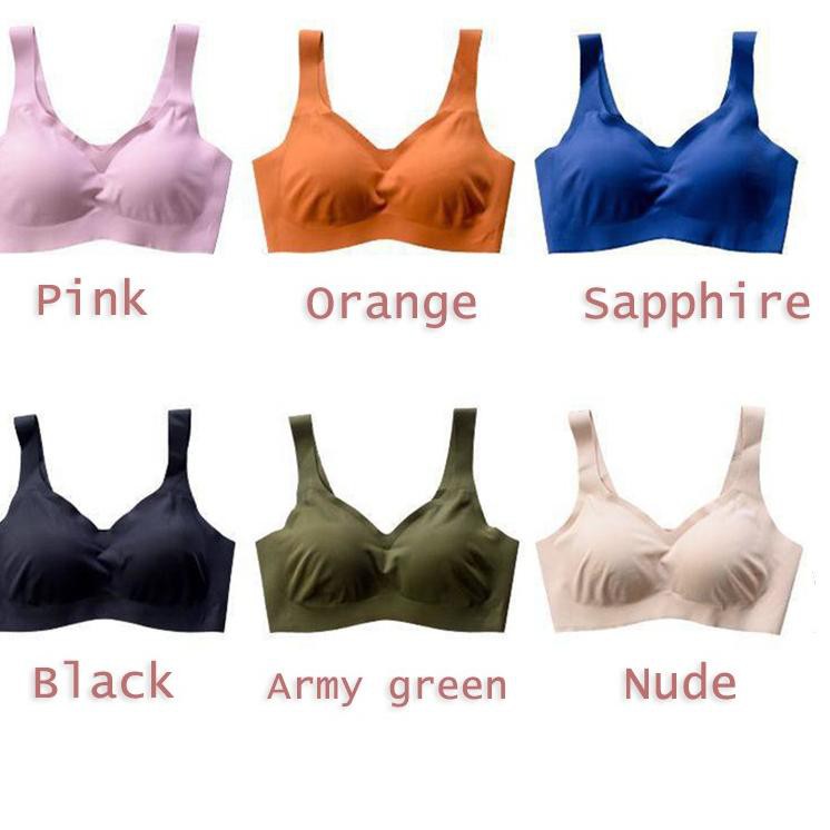 QI palmstamp bra wanita BH perempuan sport bra ada busa tanpa kawat & pengait seamless zero feel B04