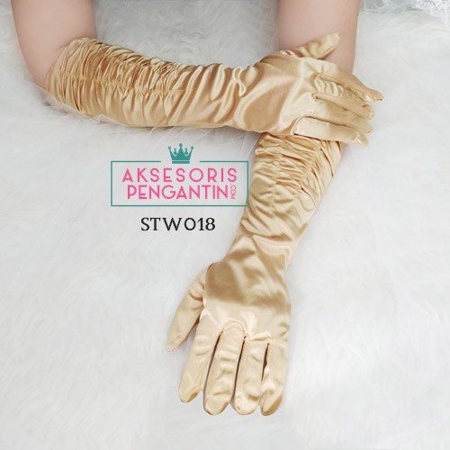 [PRODUK FAVORIT] WEDDING GLOVES AKSESORIS PENGANTIN SARUNG TANGAN GOLD STW018