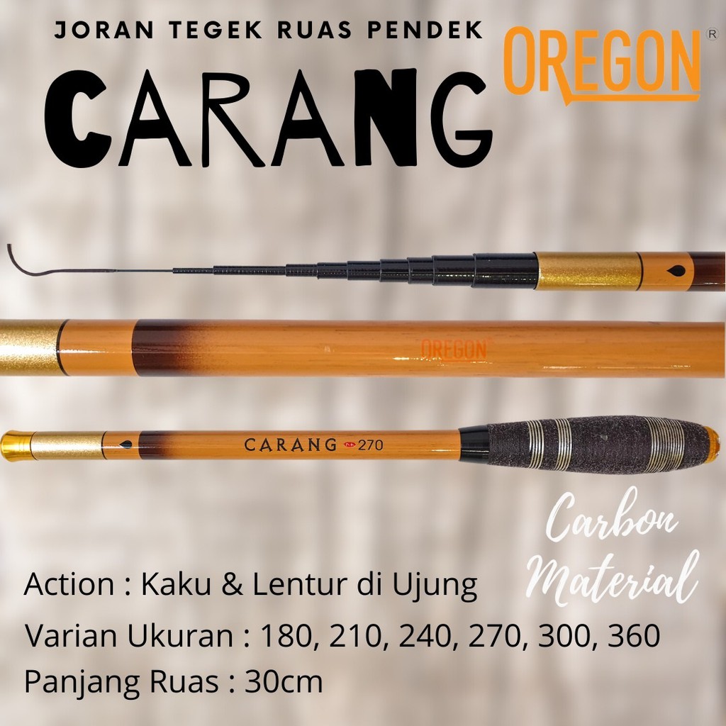 Promo Joran Tegek Oregon Carang Bahan Carbon Ruas Pendek Kaku Ringan 180 210 240 270 300 360