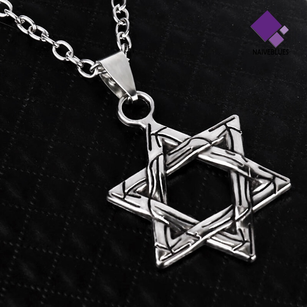 Kalung Rantai Bentuk Hexagram Gaya Hip Hop Untuk Unisex