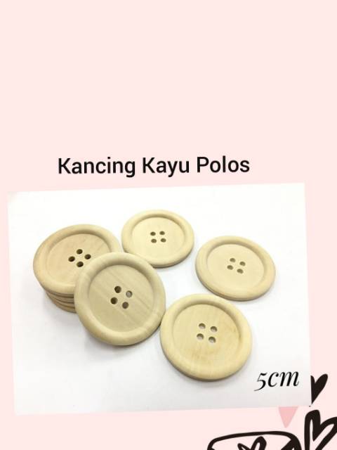 KANCING KAYU POLOS KREM