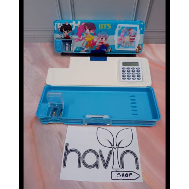 kotak pensil ada kalkulator/pencil case KALKULATOR/TEMPAT PENSIL MAGNET KALKULATOR-BTS ORANG makal