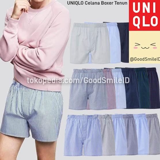 UNIQLO CELANA BOXER TENUN RAJUT PENDEK SANTAI PRIA Woven Broad Trunks