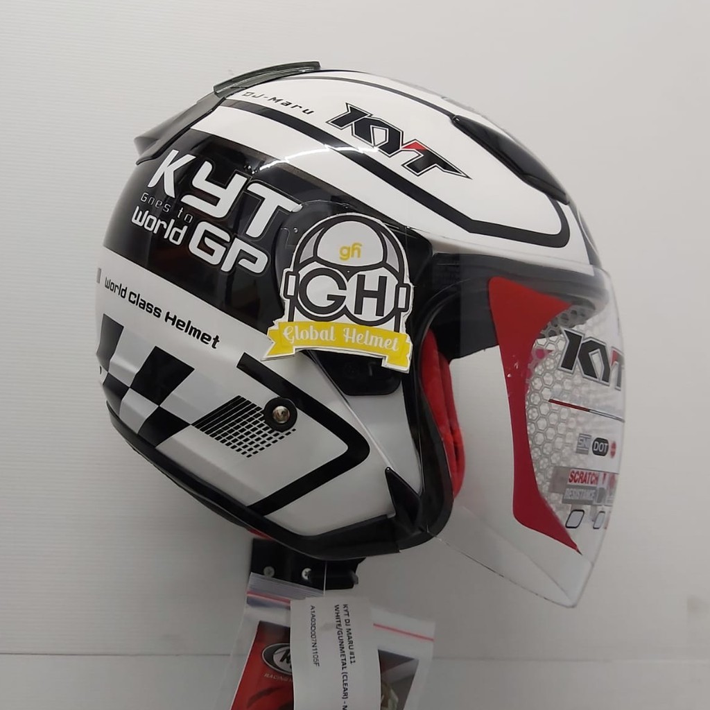 HELM HALF FACE KYT DJ MARU KYT DJMARU MOTIF #11 WHITE