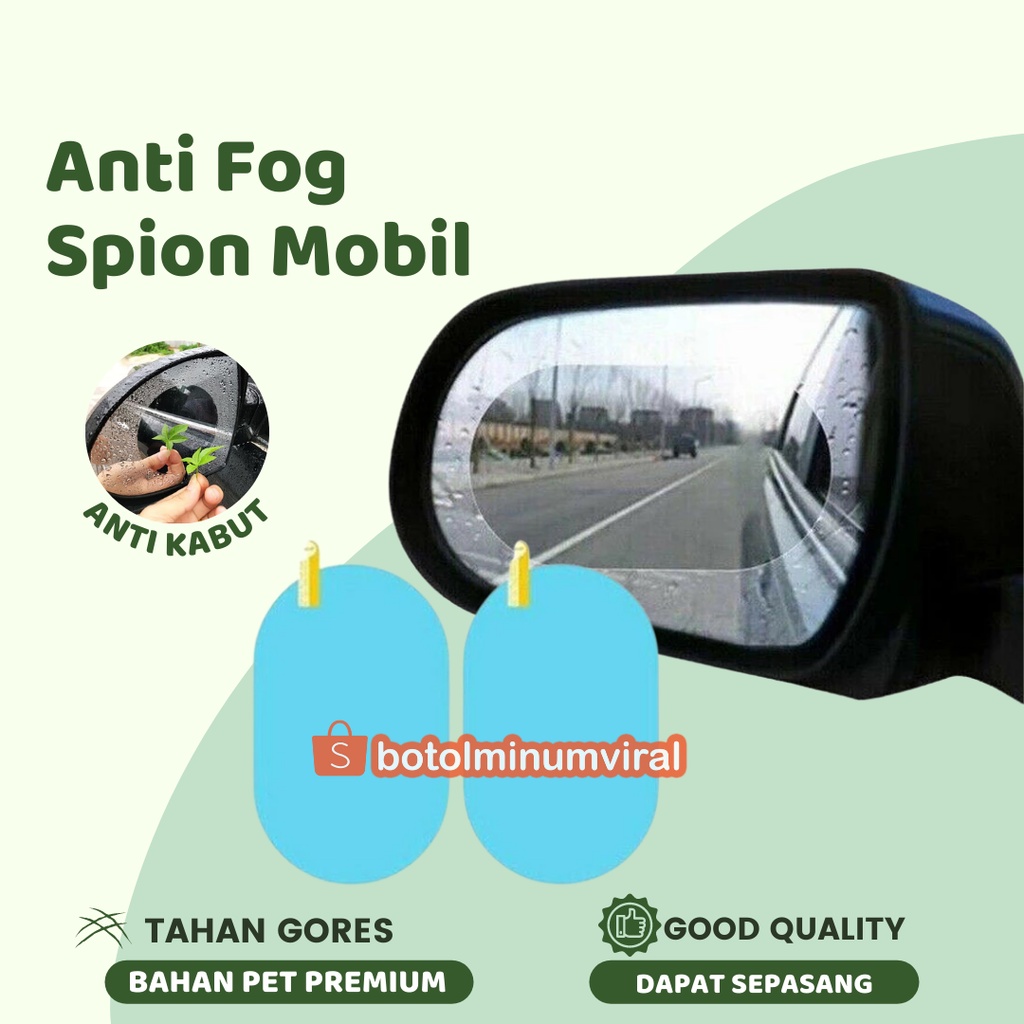 Sticker Spion Mobil Anti Hujan Anti Fog Kabut Hujan Kotak Kaca Film PREMIUM