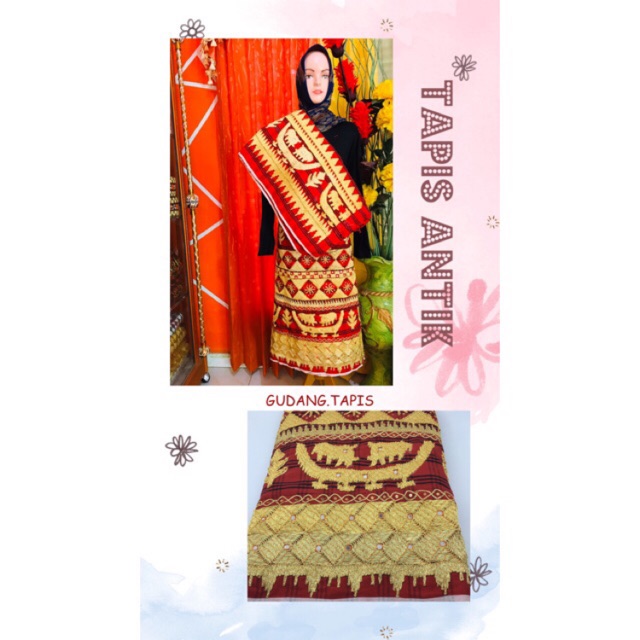 Tapis Antik/Tapis Lampung/Tapis Mama Papa/Tapis Murah/Sarung Tapis/Tapis Set/Kain Tapis/Kain Lampung