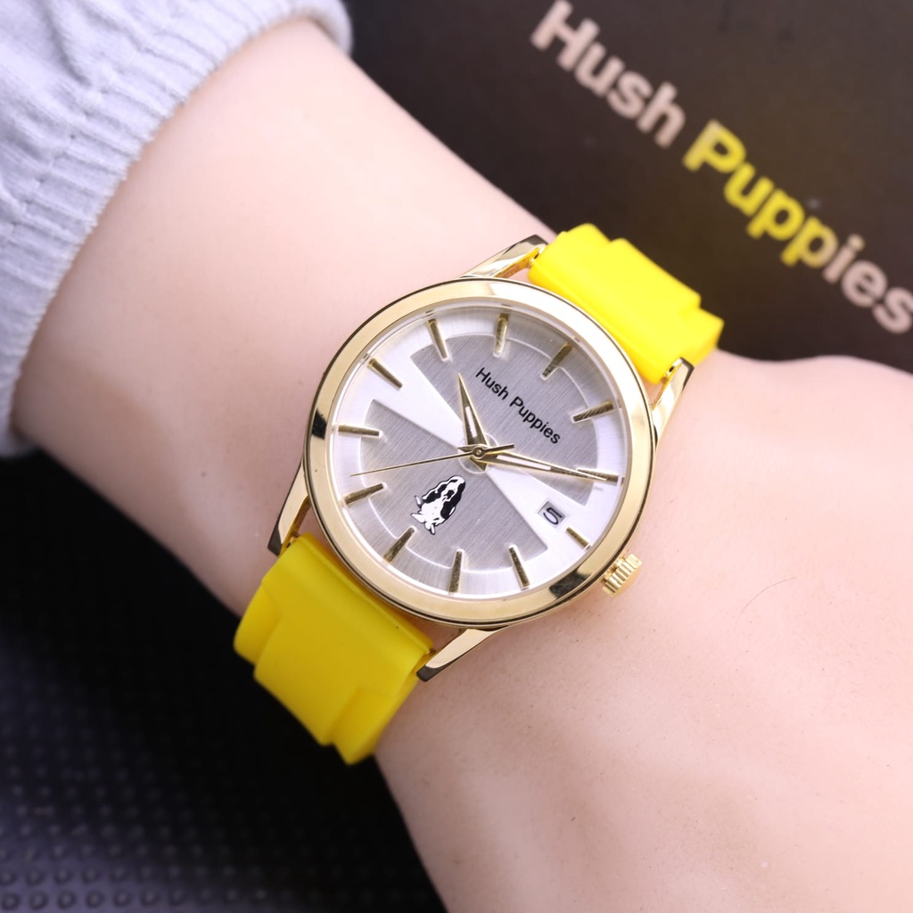 Hush Puppies - Free Box Exclusive || New Series Jam Tangan Fashion Wanita/Cewek 3258LS Rubber Tangga