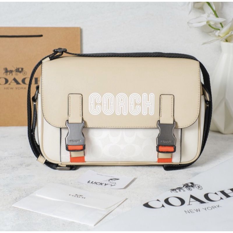 Coach Track Crossbody In Colorblock Signature Canvas - ORIGINAL 100%