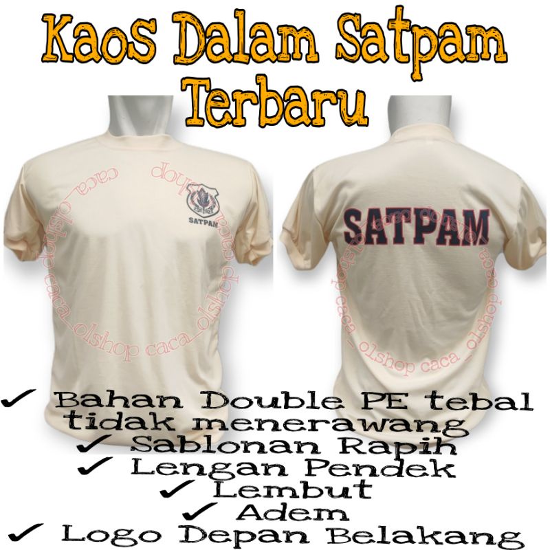 Kaos Dalam Satpam Security Logo Depan Belakang