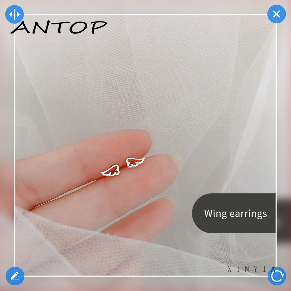 18K Emas anting korea Anting Tusuk untuk Wanita Aksesoris Fashion ANTOP