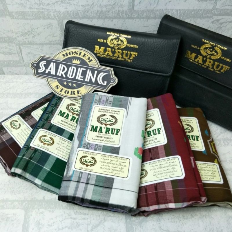 Sarung Tenun Ma'ruf Mercerized Mesres benang 100 Songket Gunung Timbul SGT
