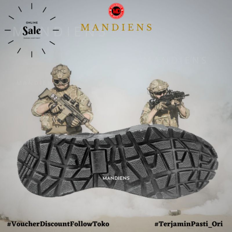 MANDIENS Sepatu Safety PDL TACTICAL TNI POLRI Kulit Asli Type Weba - PDL Jatah Lapangan BRIMOB SATPAM - Boots PDL Gurun Berkualitas Branded Terbaik Original