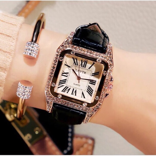 DS J007 JAM TANGAN FASHION DIAMOND PETAK JAM TANGAN WANITA IMPORT BATAM
