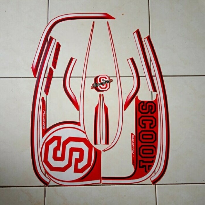 Stiker Body & Lis Body & Striping Motor Scoopy Sporty 2014 Merah