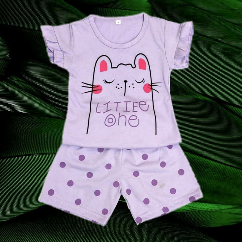 Setelan anak peremuan/ laki-laki / Baju anak perempuan & laki- laki / Baju anak 1-7 tahun-Litle One ungu