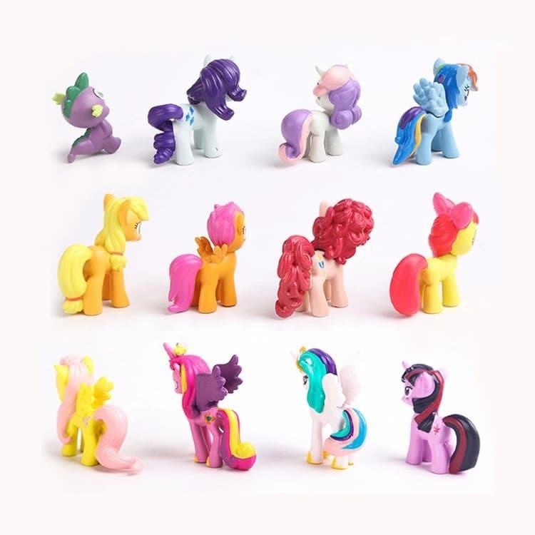 Set Pajangan Figur Kuda Poni / Littlepony 1 set isi 12