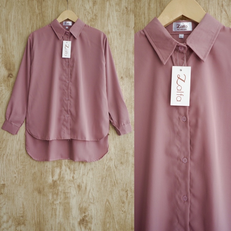 KEMEJA WANITA BASIC by ZALFA-Dusty
