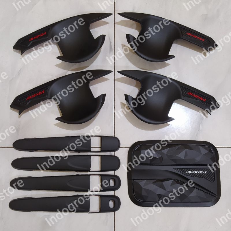 PAKET HANDLE COVER TANKI &amp; OUTER HITAM DOFF MOBIL TOYOTA ALL NEW AVANZA VELOZ 2012-2021
