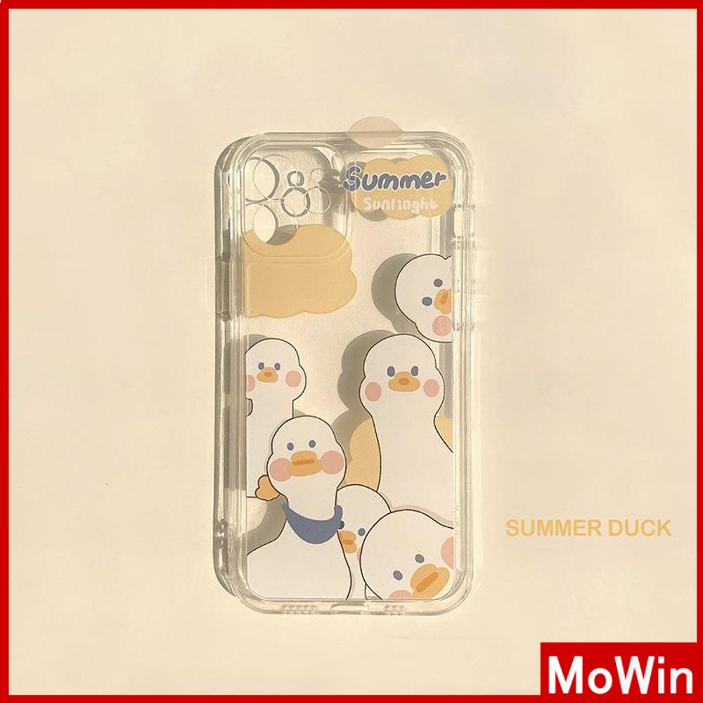 Casing Soft Case TPU Transparan Motif Awan / Bebek / Bebek Lucu Untuk Iphone