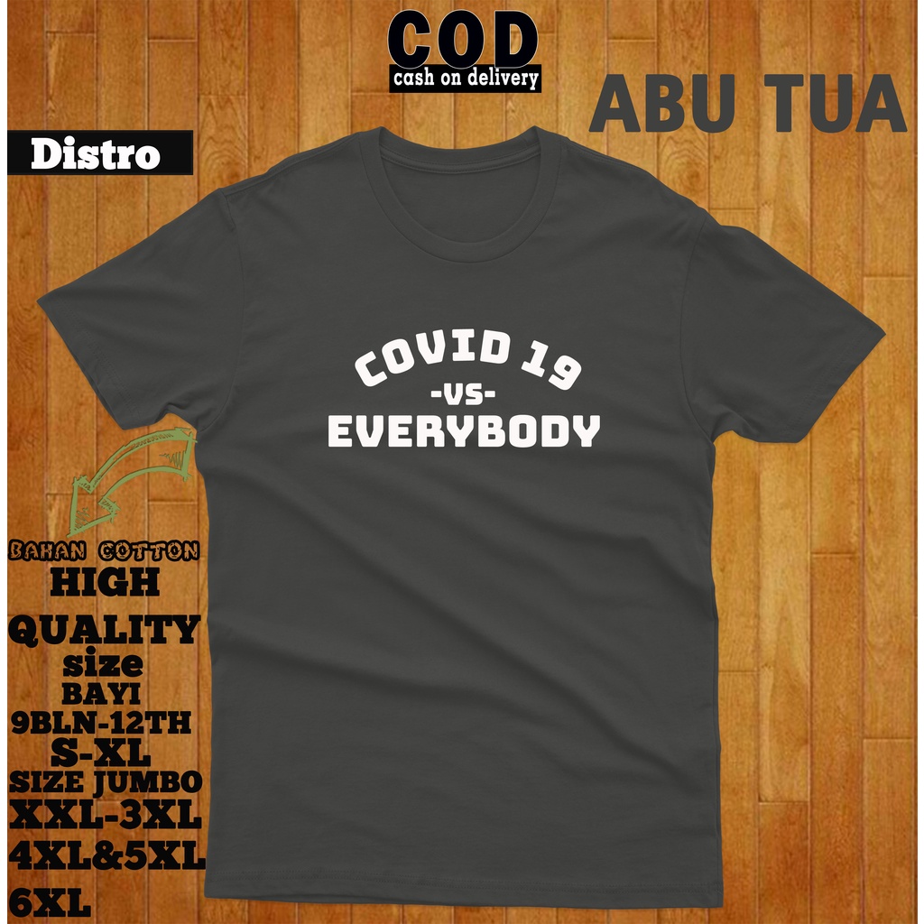 kaos distro covid19 vs everybody /kaos Distro pria / Kaos pria / Kaos Polos / kaos anak / cotton