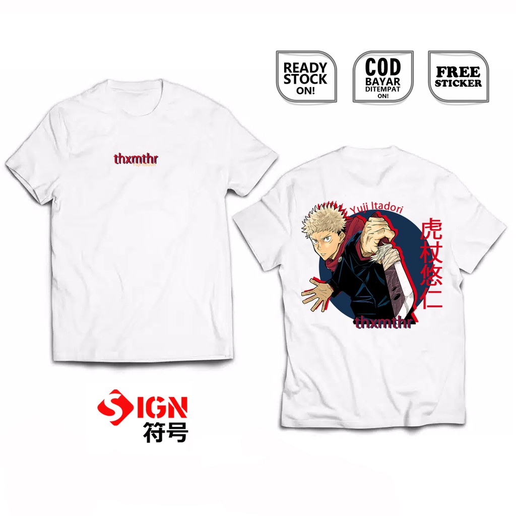 KAOS YUJI ITADORI JUJUTSU KAISEN GOJOU SATORU KENTO MEGUMI BAJU JEPANG COSPLAY JEJEPANGAN TOJI SIGN