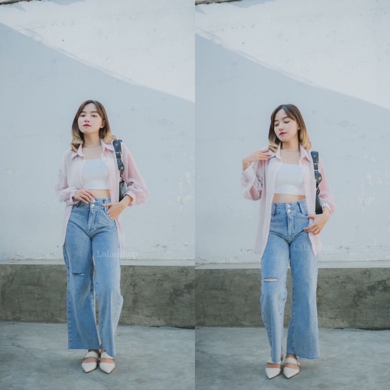 Werry Cullote Ripped Jeans ( Ada furring )