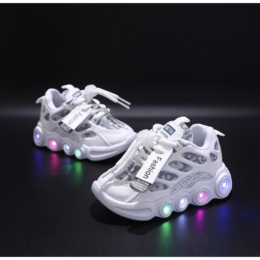 babyfit [size 21-30] sepatu lampu LED MIEWA sneakers anak import gs-0810r