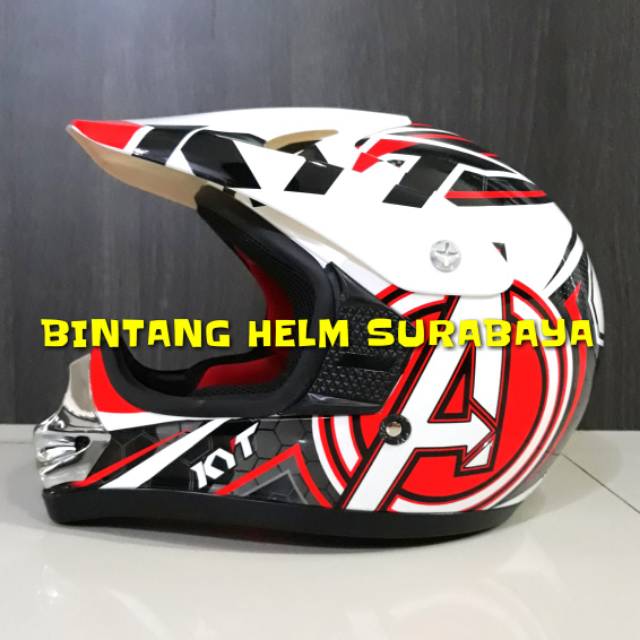 Helm Anak KYT Cross Pro Junior Avengers White