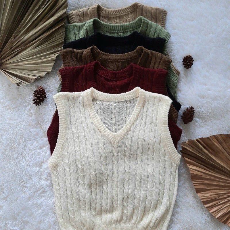 NEWS!!!VEST KNIT CABLE - Rompi Rajut Wanita